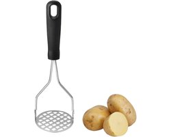 RVS Aardappelstamper met Rubberen Handvat - Ideaal voor Aardappelpuree, Groenten en Fruit - Vaatwasserbestendig en Duurzaam Keukengereedschap
