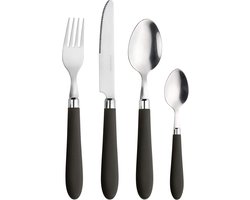 RVS Bestekset Zwart Handvat 24 Delig - Inclusief Cadeaubox