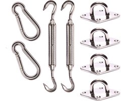 RVS bevestiging set vierkant schaduwdoek Nesling