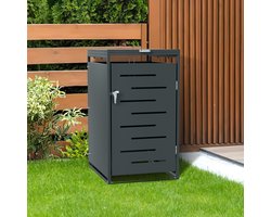 RVS Containerkast voor 120L en 240L Kliko – Afvalcontainer Ombouw met Gasdrukveer, Ventilatie en Weerbestendig