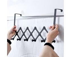 RVS Deurhaak /Kapstok met 6 haken- Deurhanger Kapstok -voor Handdoek en Kleding-zwart