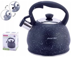 RVS fluitketel 2L zwart voor inductie, gas, elektrisch