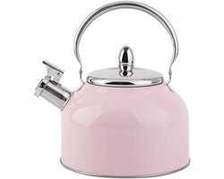 RVS Fluitketel - Theepot Kookpan - Water Koken - Automatische Fluitfunctie - 2.5L - Roze