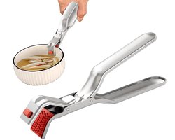 RVS-grippers voor hete platen - Ergonomisch antislipontwerp - Anti-verbranding - Multifunctionele tang voor magnetron, oven, airfryer, stoompan, potten en kommen - voor veilige grip en hittebescherming