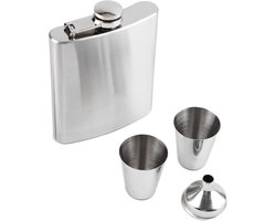 *** RVS Heupfles Gift Set - Platvink - Zakflacon - Zakfles - Drankfles - Drankflacon - Heupflesje - Cadeau va Heble® ***