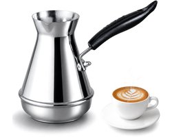 RVS Koffie Schenkkan 650ml - Latte Art Melkkan - Barista Melk Pitcher - Handmatige Koffie Gietkan - Turkse Koffiekan - Melkopschuim Kan - Voor Cappuccino Latte Espresso - Roestvrij Staal