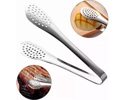 RVS Serveertang- Broodtang- Vlees serveertang-  Seveerbestek - voedsel knijptang- opscheptang-  Keukentang-  BBQ tang - Buffet serveertang - Keukenhulp tool  28 cm