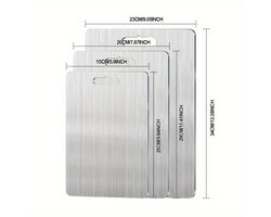 RVS - Snijplank - Snijplanken - Vaatwasser Bestendig - Titanium - Roest Vrij Staal - Cutting Boards - Set van 3 Maten