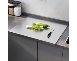 RVS snijplanken - Snijplank - Cutting Board - Grote Keukenplank - Antibacterieel - Vaatwasserbestendig - Met rand - Voor de keuken Vlees, Groente, Fruit en Bakken - 40x30cm - Zilver