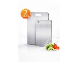 RVS Snijplanken - Snijplankenset - Vaatwasserbestendig - Antibacteriël - 2 Snijplanken - 34x24CM + 25x15CM - Cutting Board