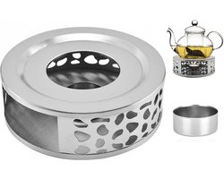 RVS Theepot Warmhouder - Theewarmer - Theewarmer Theelichtje - Tea Maker - Theekoker - voor Het Verwarmen Koffie Glas Theepotten