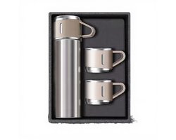 RVS Thermosfles 500ml – Dubbelwandig & Lekvrij – Houdt 12u Warm / 24u Koud – Duurzame Drinkfles voor Werk, Reizen & Outdoor - Zilver