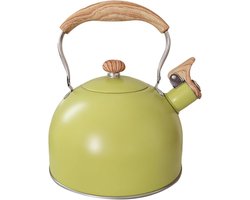 RVS Waterketel - Pijpketel Theepot - Water Koken - Hoog Fluitje - 2.5 Liter - Geel