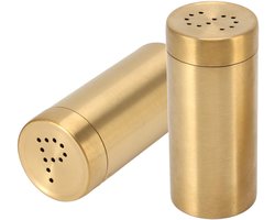 RVS Zout En Peperstel – Voedselveilig 304 – 4x4x9cm – 2-Delig – Goud