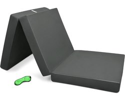 RWB® Logeerbed Inklapbaar - Logeerbed - Inklapbaar Logeerbed - Antraciet - ‎190 x 60 x 7 cm