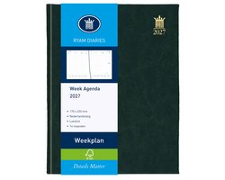 Ryam | Bureau agenda | Weekplan Wit NL Mundior | 2027 | Genaaid gebonden | 170 x 220 mm | 14 mnd | Zwart |