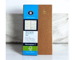 Ryam Zakagenda 2027 - Memoplan 7 Harde Kaft - PYTHON - Creme Papier (9cmx15cm)