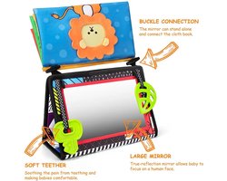 RyC Toys Tummy time mirror | tummy time speelgoed | zintuiglijk speelgoed met hoog contrast | sensorisch speelgoed voor baby's | sensorische spiegel voor baby | zwart-wit speelgoed voor baby