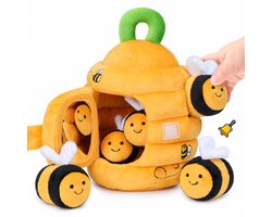 Ryoudavell - Baby Speelgoed 6 tot 12 Maanden - Montessori Educatief Speelgoed voor Baby met Pluche Bijen - Interactief Kinderspeelgoed voor Ontwikkeling van de Motoriek - Baby Cadeau 1 Jaar Meisje en Jongen - Zacht Sensorisch Babyspeelgoed