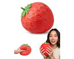 Ryoudavell - Jumbo Aardbei Squishy Speelgoed - Grote Slow-Rising Anti-Stress Bal - Premium Knijpspeelgoed voor Volwassenen & Kinderen - Rustgevend Sensorisch Fidget Toys - Leuke Bureau Decoratie - Stressverlichting Verjaardag Cadeau voor Meisjes