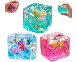 Ryoudavell Oceaan IJsblokje Anti Stress Fidget - Set van 3 - Rising Anti-Stress Bal - - Sensorisch Knijp & Rek Speelgoed tegen Stress & Angst - Rustgevend Sensorisch Fidget Toys - Roze, Blauw & Groen - Rustgevend Sensorisch Fidget Toys