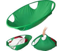 S - Opvouwbare wasmand - Opvouwbare wasmand - Draagbare wasmand - Wasmand - Wasmand - Voor het wassen en uit de droger halen van vuile was - Opvouwbare opbergruimte - bespaart ruimte - Groen
