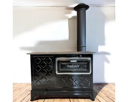 S01 Houtkachel - Mobiele Houtkachel met Oven – 44 kg – 7403 kW – Inclusief 2 Emmers, Grillrooster en Bakplaat