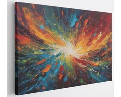 Saammp Canvas Schilderij - Kleurrijk - Abstract - 150x100 - Foto op canvas - Wanddecoratie - Muurdecoratie Woonkamer - Slaapkamer decoratie - Canvas Print