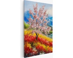 Saammp Canvas Schilderij - Kleurrijk landschap - Abstract - Natuur - 60x90 - Foto op canvas - Wanddecoratie - Muurdecoratie Woonkamer - Slaapkamer decoratie - Canvas Print