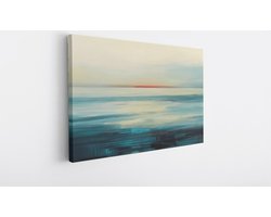 Saammp Canvas Schilderij - Minimalistisch - turqoise - Abstract - 40x30 - Foto op canvas - Wanddecoratie - Muurdecoratie Woonkamer - Kantoor Decoratie