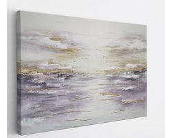 Saammp Canvas Schilderij - Pastel - Paars - Abstract - 100x75 - Foto op canvas - Wanddecoratie - Muurdecoratie Woonkamer - Slaapkamer decoratie - Canvas Print