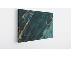 Saammp Canvas Schilderij - Turqoise marmer - Abstract - 120x80 - Foto op canvas - Wanddecoratie - Muurdecoratie Woonkamer - Slaapkamer decoratie - Canvas Print
