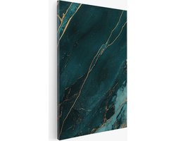 Saammp Canvas Schilderij - Turqoise marmer - Abstract - 40x60 - Foto op canvas - Wanddecoratie - Muurdecoratie Woonkamer - Slaapkamer decoratie - Canvas Print