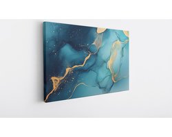 Saammp Canvas Schilderij - Turqoise marmer - Abstract kunstwerk - 40x30 - Foto op canvas - Wanddecoratie - Muurdecoratie Woonkamer - Slaapkamer decoratie - Canvas Print