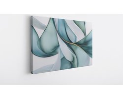 Saammp Canvas Schilderij - Turqoise wanddecoratie- Abstract - Blokken - 40x30 - Foto op canvas - Wanddecoratie - Muurdecoratie Woonkamer - Kantoor Decoratie