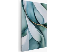 Saammp Canvas Schilderij - Turqoise wanddecoratie- Abstract - Blokken - 40x50 - Foto op canvas - Wanddecoratie - Muurdecoratie Woonkamer - Kantoor Decoratie