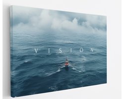 Saammp Canvas Schilderij - Vision - Quote - Motivatie - 150x100 - Foto op canvas - Wanddecoratie - Muurdecoratie Woonkamer - Slaapkamer decoratie - Canvas Print