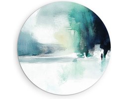 Saammp Forex Muurcirkel - Turqoise minimalistisch - Abstract - Ø 50 - Wandcirkel - Wanddecoratie Cirkel - Muurdecoratie Woonkamer - Slaapkamer decoratie - Rond Schilderij