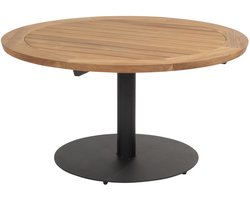 Saba low dining teak tafel 130ØxH69 cm met antraciet onderstel Taste 4SO