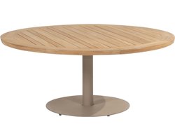 Saba low dining teak tafel 160ØxH69 cm met latte onderstel Taste 4SO