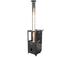 Sabah PLT01 Pelletkachel met Glazen Pijp – Draagbare en Stijlvolle Buitenverwarming met 7 kg Capaciteit- Modern Ontwerp – Inclusief Schraper, Haak en Bakplaat