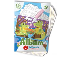 Sabbiarelli zandschilderen album baby dieren 15x20 cm creatief speelgoed.