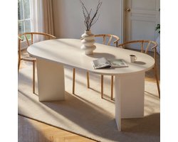 Sablin Eettafel Hout Wit 180x89,5x75 cm Wood White Melamine