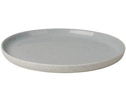 Sablo Stone Plat Bord | Lichtgrijs / Blauw | Stoneware