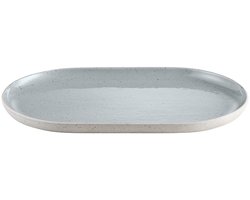 Sablo Stone Serveerbord | Lichtgrijs / Blauw | Stoneware