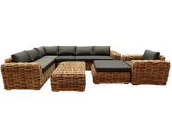 Sabuga hoek loungeset 7-delig naturel rotan