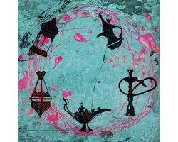 Safaary - Arabische schilderij Oriëntaalse Mix Turquoise