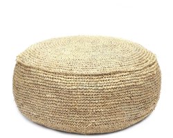Safaary - De Raffia Flores Poef - Naturel