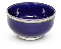 Safaary - Kom Donkerblauw met Metaalring Ø 13 x 8cm