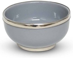 Safaary - Kom Grijs met Metaalring Ø 13 x 8cm